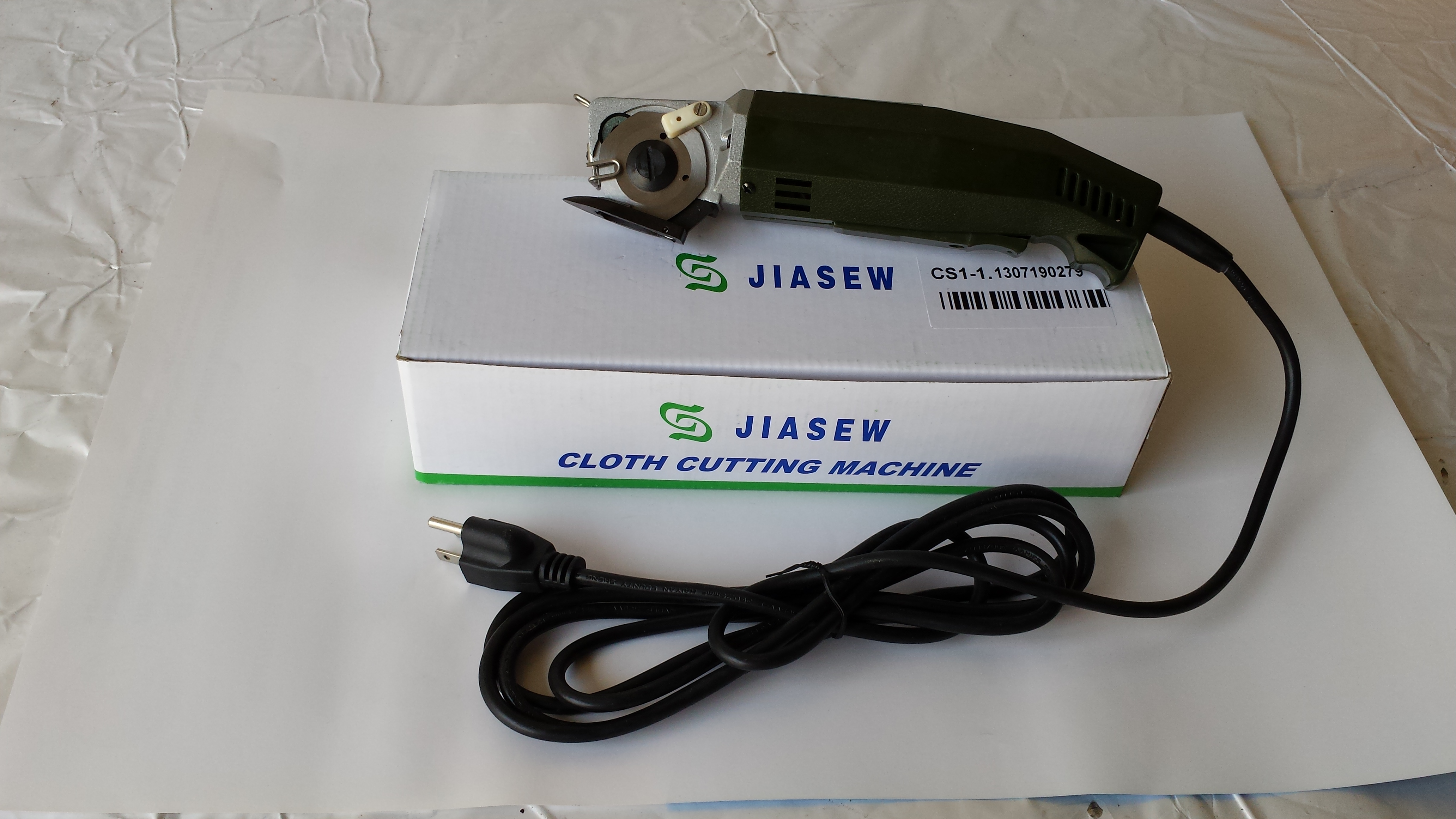 Jiasew CS1-1 Handheld Electric Rotary Fabric Cutter with 2